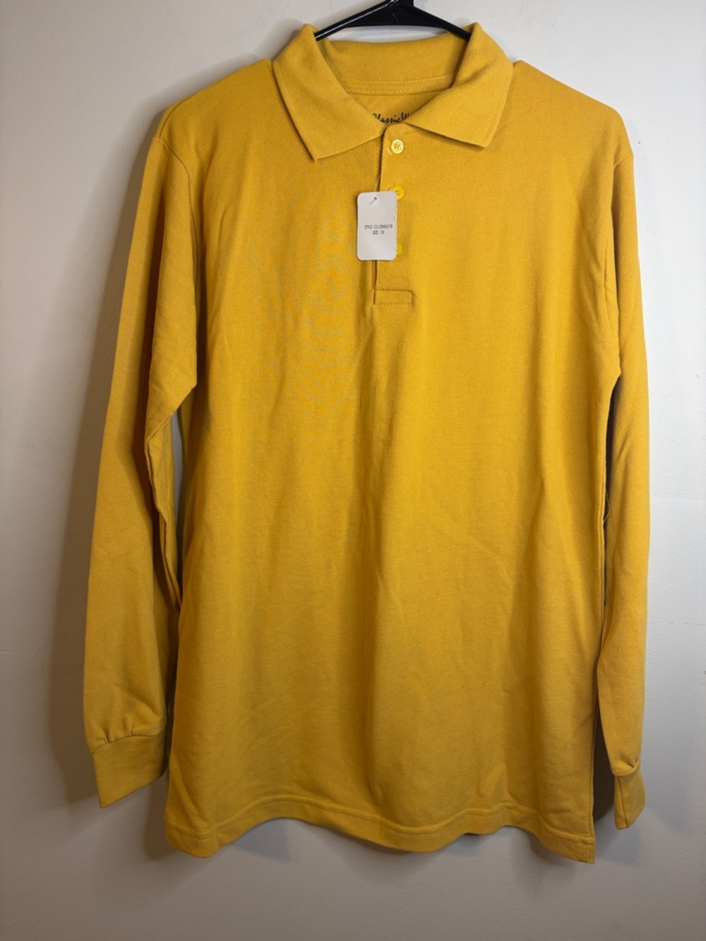 ClassicWear Boys Mustard Yellow Polo Shirt Size 18 NWT #23
